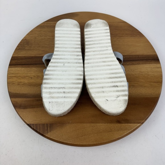 Womens Dr Scholls Electric Blue Canvas Espardille Platfrom Wedge Sandals Size 11 - Picture 7 of 8